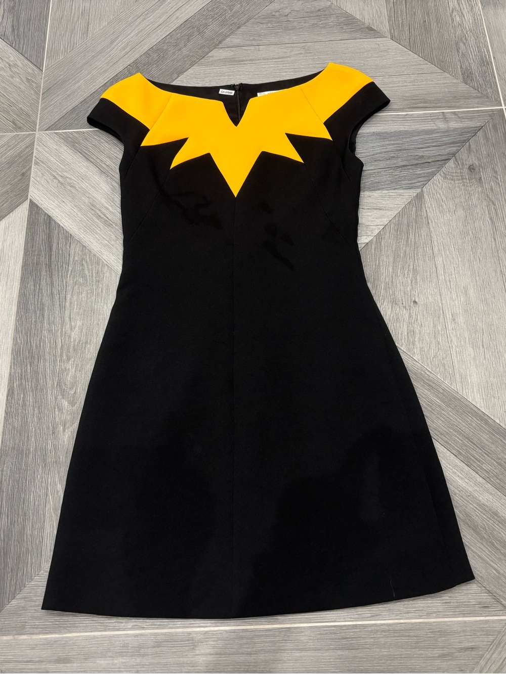 Versace Black Mini Dress with Yellow Accent